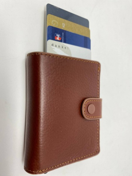 Praktisches Kreditkarten-Slide: Smart Wallet aus Qualitätsleder für Männer - Hellbraun